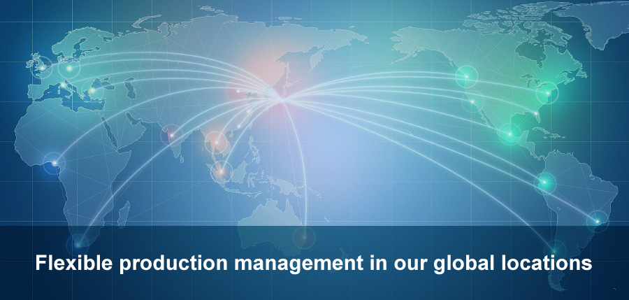 Flexible production management in our global locations