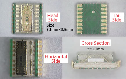 Photo : Sensor PCB Chip installed picture (actual size)